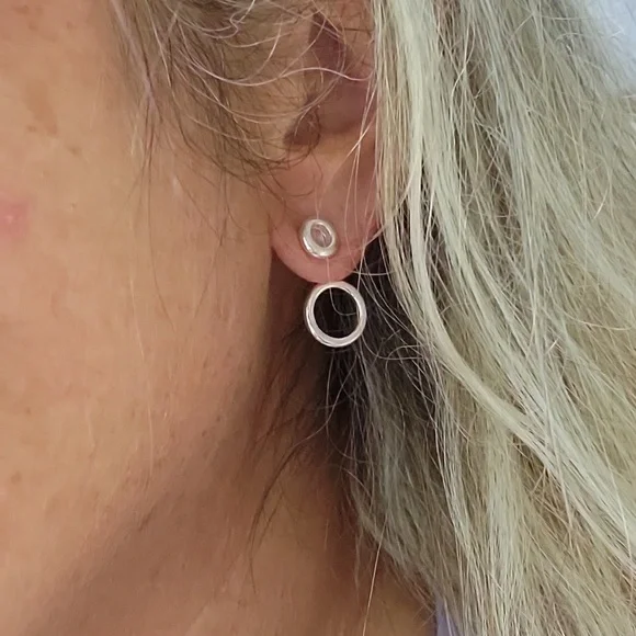 Front/Back Double Bubble Stud Earrings - Picture 5 of 6